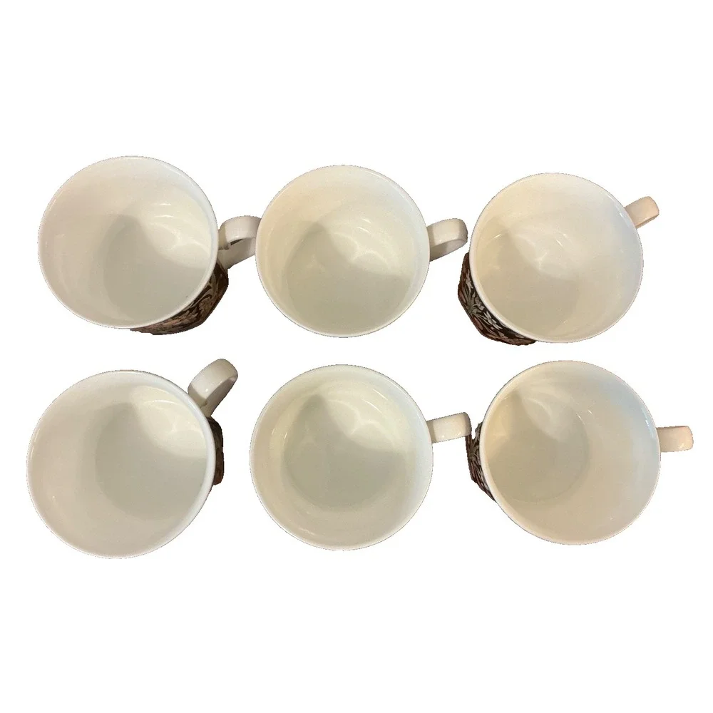 Villeroy & Boch Intarsia Chateau Collection Bone China Tea Coffee Cups Set of 6